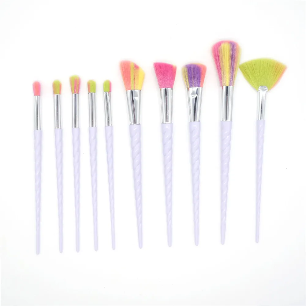 

Thread Rainbow Makeup Brushes 10pc Thread Rainbow full Professional Make Up Brushes set Blending Powder foundation contour Brush