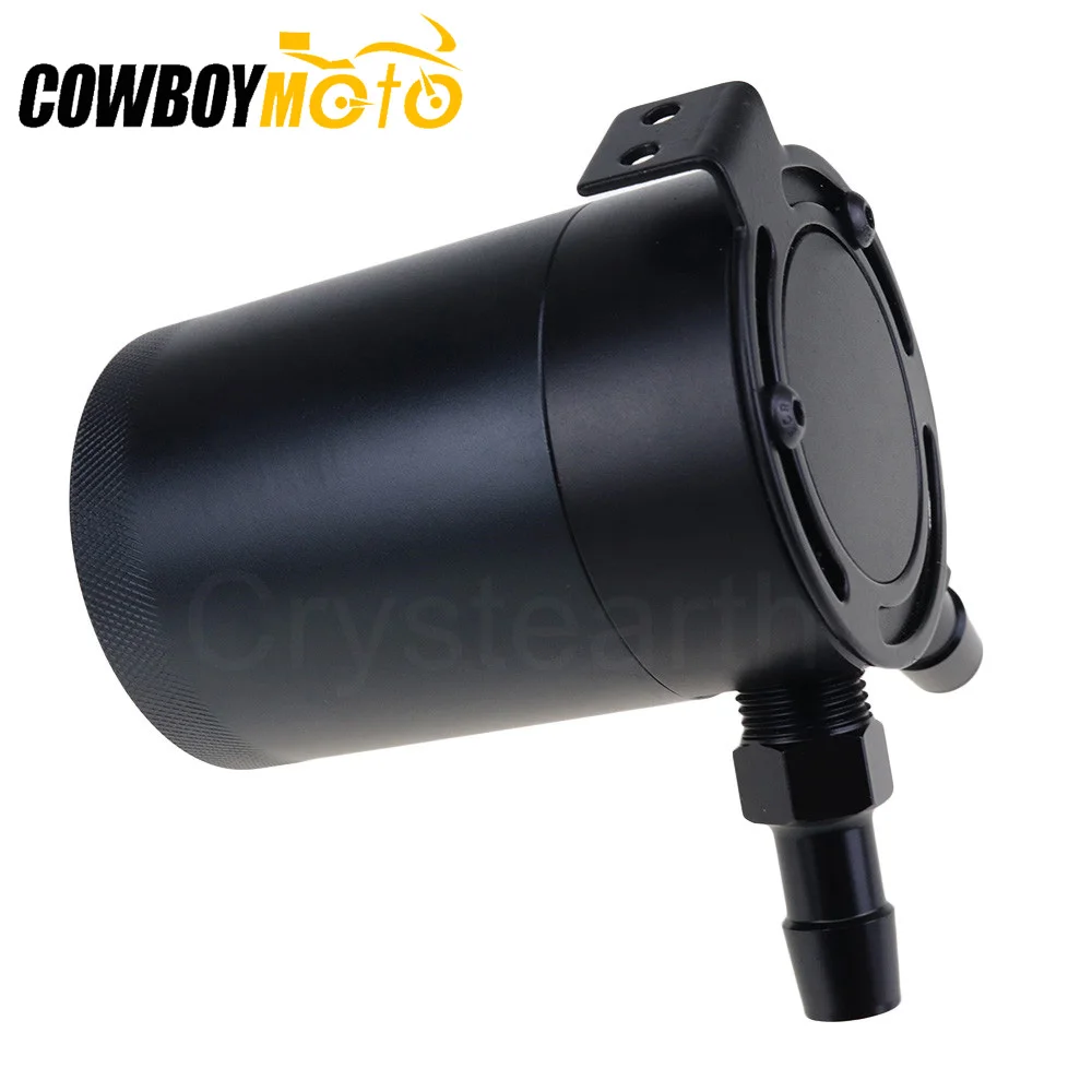 

Universal Oil Catch Can Compact Baffled 2-Port Aluminum Reservoir Oil Catch Tank Fuel Tank For Honda Toyota Nissan Mazda Ford