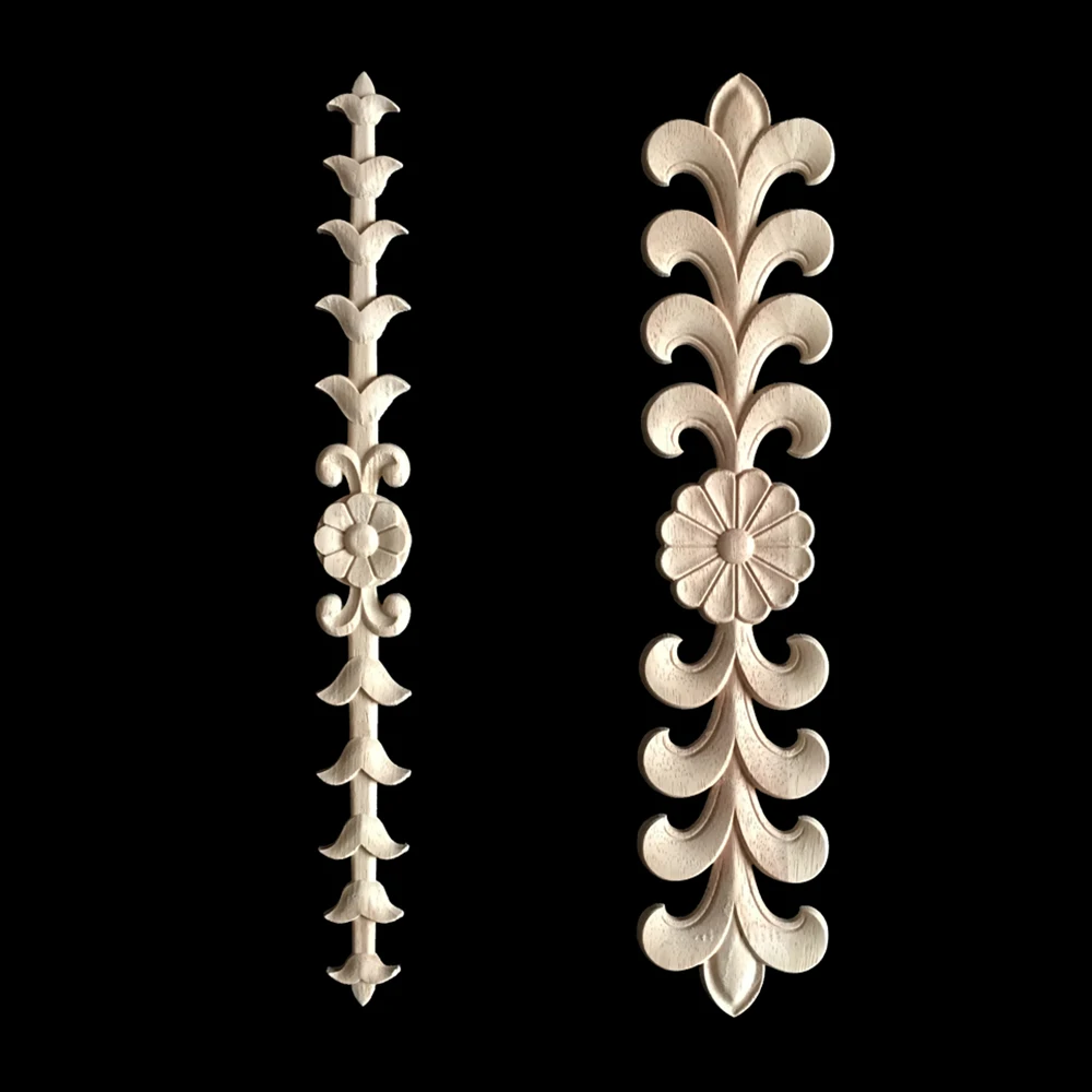 5/10PCS Wood Carved Long Applique Frame Corner Onlay Unpainted Furniture Home Door Decor Home Decoration Furniture Appliques 5/10PCS Wood Carved Long Applique Frame Corner Onlay Unpainted Furniture Home Door Decor Home Decoration Furniture Appliques
