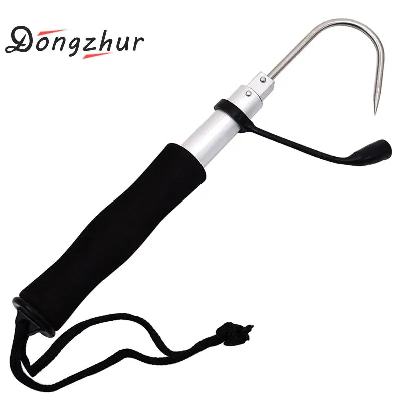 

60cm Stainless Steel Sea Telescopic Fishing Gaff Aluminum Alloy Spear Hook Fish Tackle Outdoor Fishing Tool