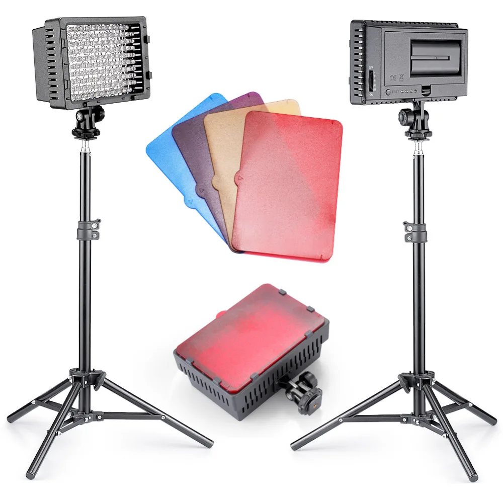 Портативный свет для фото Neewer 2 Pieces CN 160 Dimmable Ultra High Power Panel LED Video Light Photograp