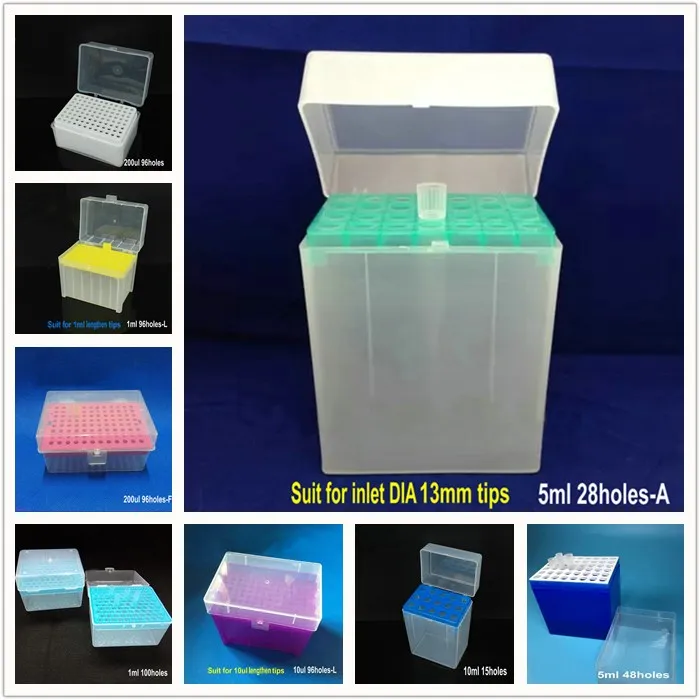 Universal Pipette Tips with Holder Container for Lab Supplies Microchemical Experiment POPETPOP Plastic Pipette Tips Box 10/200/ 1000UL 