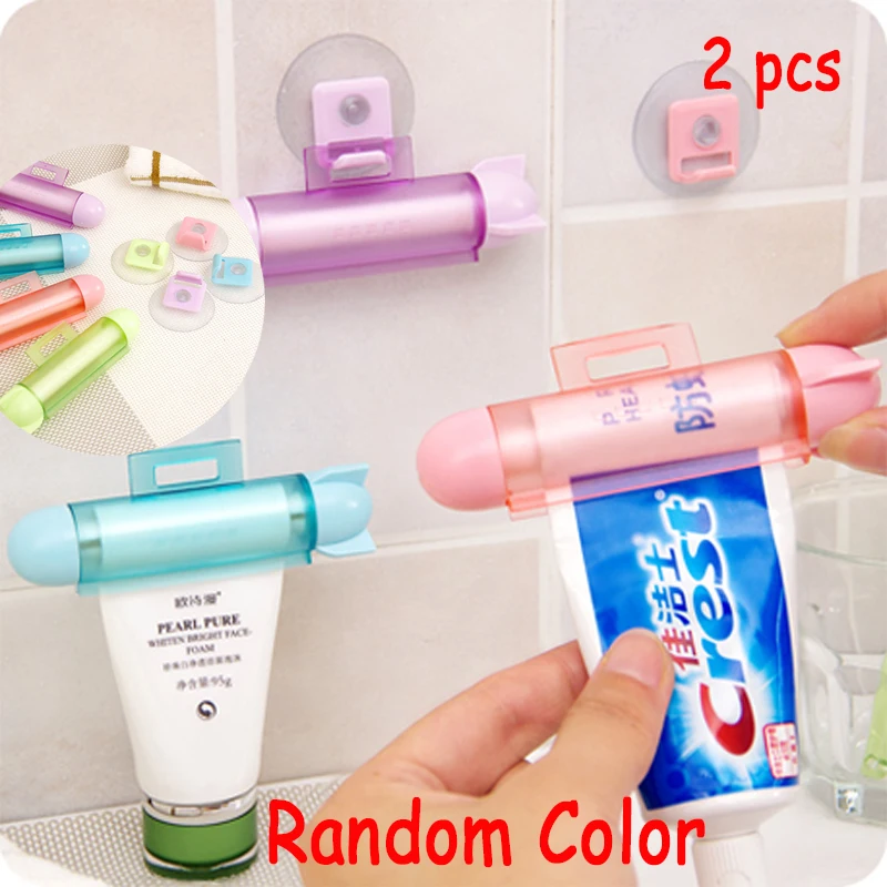 

1pcs ABS Cute Rolling Toothpaste Dispenser Tube Partner Sucker Hanging distributeur dentifrice drop shipping