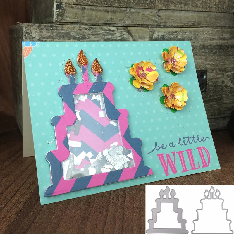 

2 Pieces of 3-Layer Cake Frame Metal Cutting Dies New Stencils for DIY Scrapbooking DIY Paper Cards Craft Making Decoration