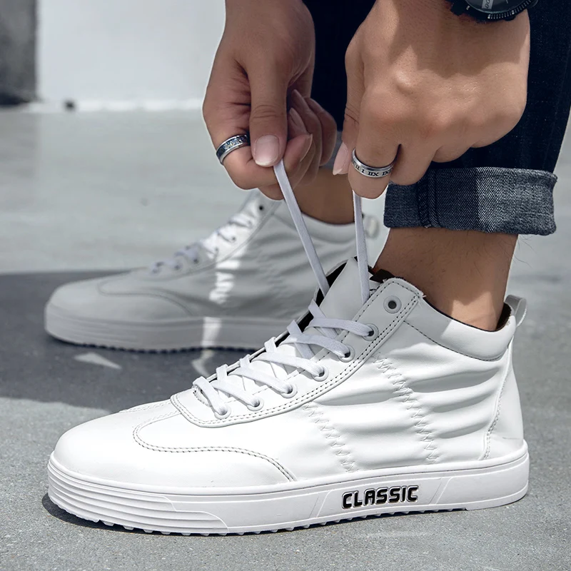 

Leather Shoes Light Casual shoes Male Footwear Summer Male Fashion Footwear High Top Sneakers Men Walking Leather Shoes