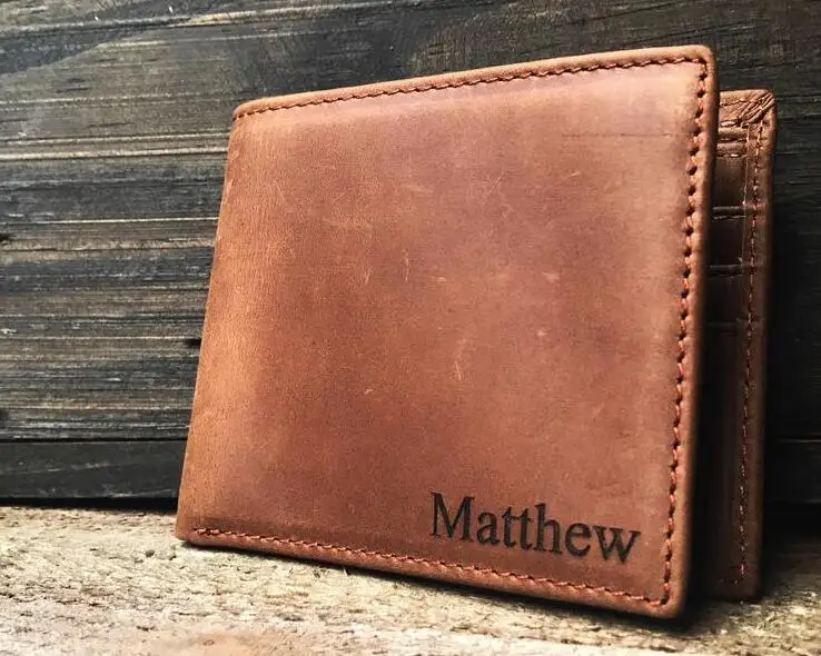 

Personalized names Mens Wallet Leather Groomsmen husband Valentine's father's day boyfriend gifts Mens Wallets birthday gifts