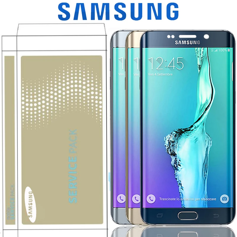 Оригинал 5 7 ''Замена с рамкой для Samsung Galaxy S6 Edge Plus G928 G928F ЖК-дисплей кодирующий