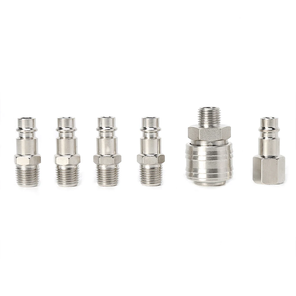 

6 Pcs EURO Quick Release Air Line Hose Compressor Fitting Connector Set 1/4'' BSP