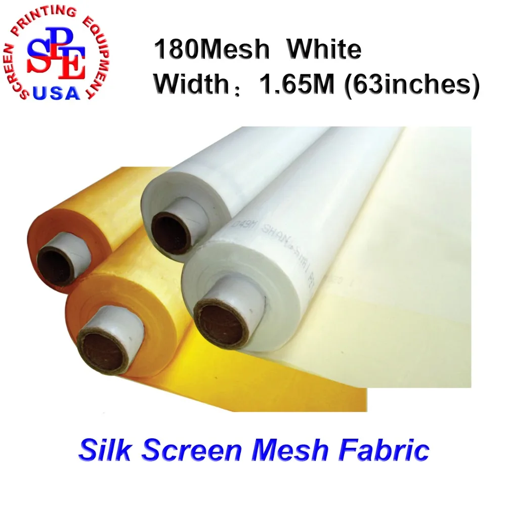 Ширина 1,65 метр DPP 180 Отсчет сетки (72 Вт/T) ткани, сетчатый материал для печати, трафаретная сетка экран-рамка для печати белого цвета