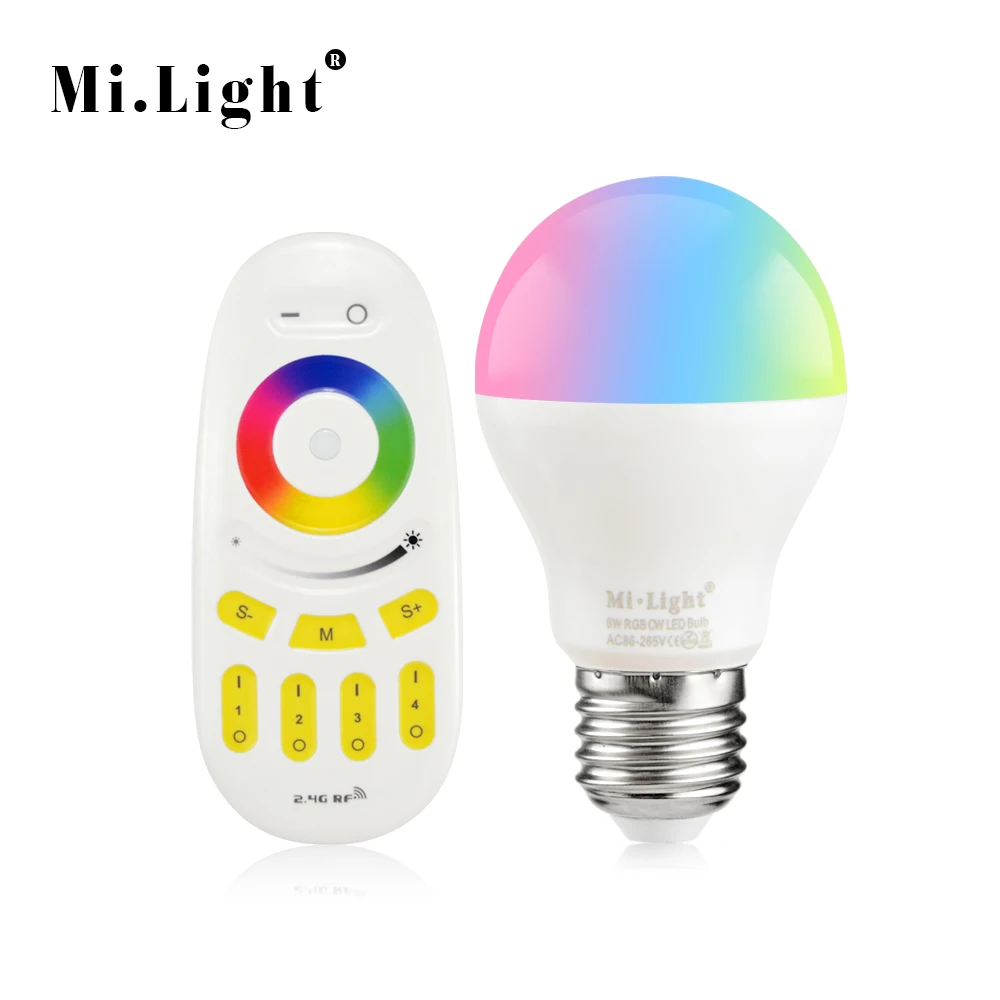 Dimmable RGBW Led Bulb Lamp Mi Light E27 AC 85-265V 6W Luz Led Lamp Spotlight Lampada LED Energy Saving Lamp with Remote Control (18)