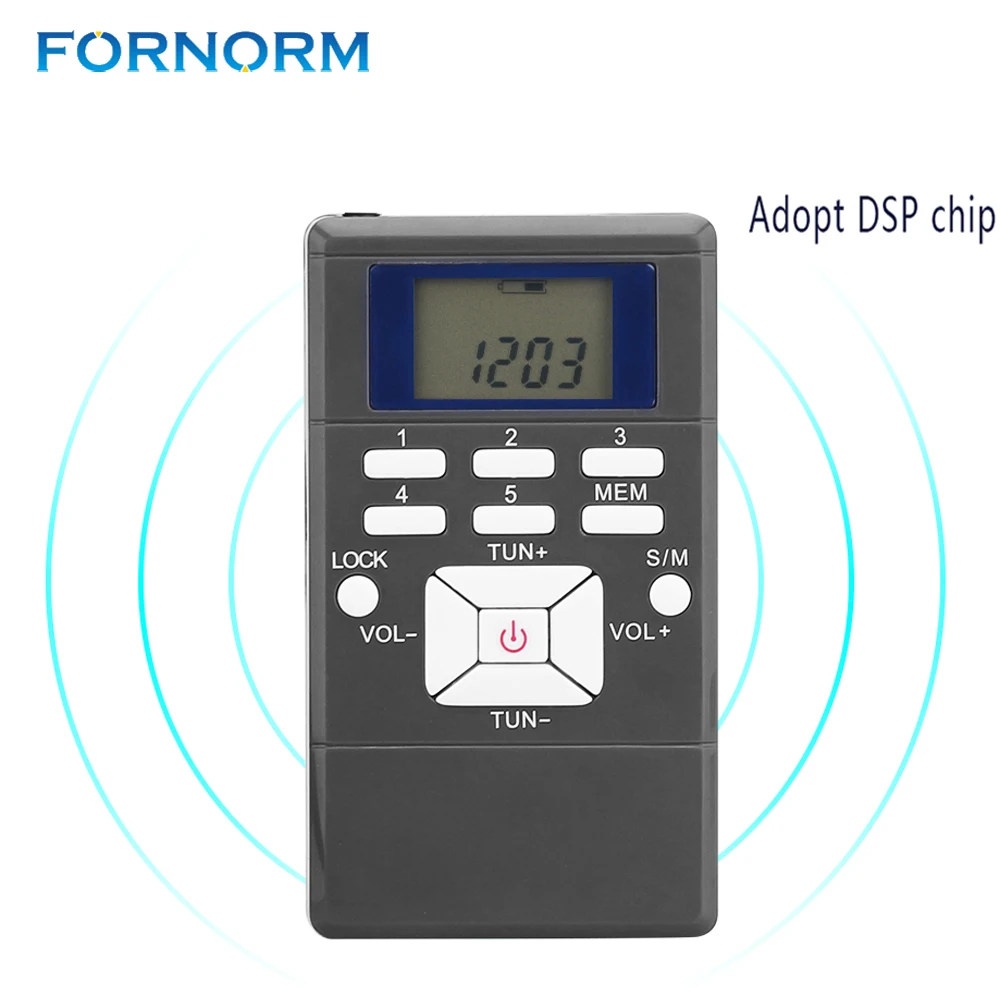 Портативный мини цифровой FM радиоприемник FORNORM Master С коротковолновой волной