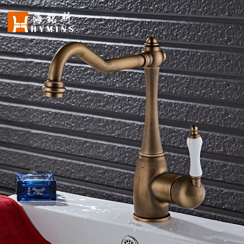 

European archaize kitchen faucet rotate basins sink of hot and cold water tap
