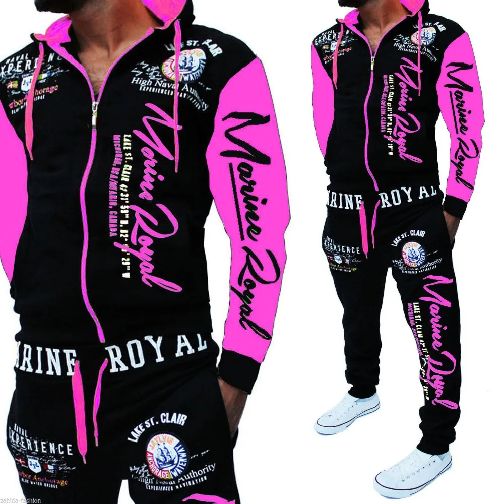men pink sweatsuit