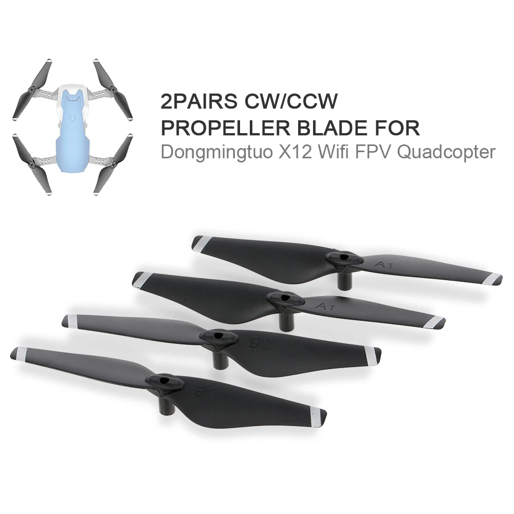 

2 Pairs RC Propellers CW CCW Propeller Blade for Dongmingtuo X12 Drone Wifi FPV Selfie Mini Drone RC Quadcopter Parts