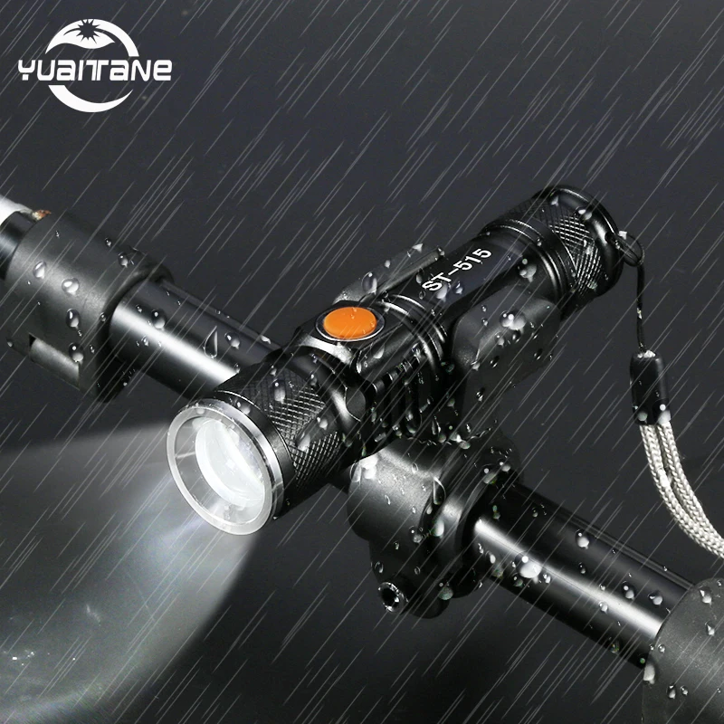 

USB Rechargeable Bike Light LED 8000 Lumen Bicycle Flashlight Waterproof ultra bright Flash light Built-in 18650 Battery