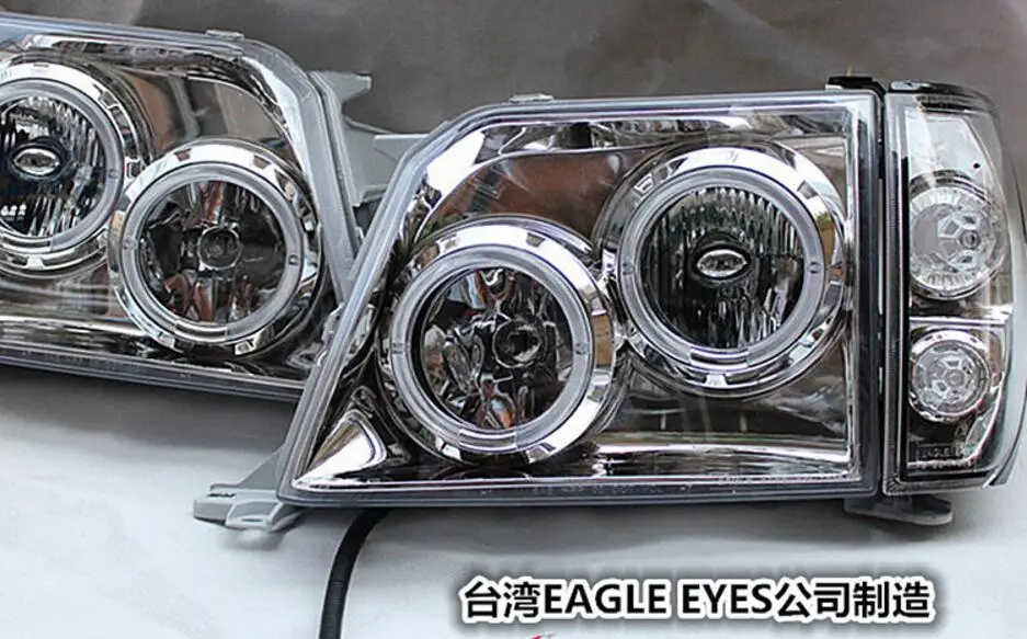 Black/Silver one set Cruiser FJ90 LC90 Prado 3400/2700 1998-2002 Head Lights Lamps Angel Eyes Car Accessories | Автомобили и