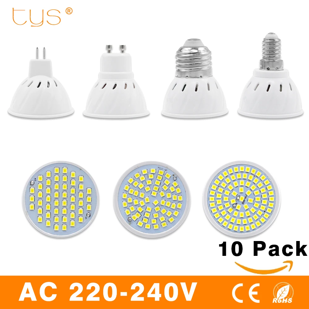10 unids/lote lámpara Led E27 E14 GU10 MR16 bombilla Led 220 V de alta brillante Bombillas Lampada LED SMD2835 48 60 80 LEDs lámpara para proyector 10 unids/lote lámpara Led E27 E14 GU10 MR16 bombilla Led 220 V de alta brillante Bombillas Lampada LED SMD2835 48 60 80 LEDs lámpara para proyector