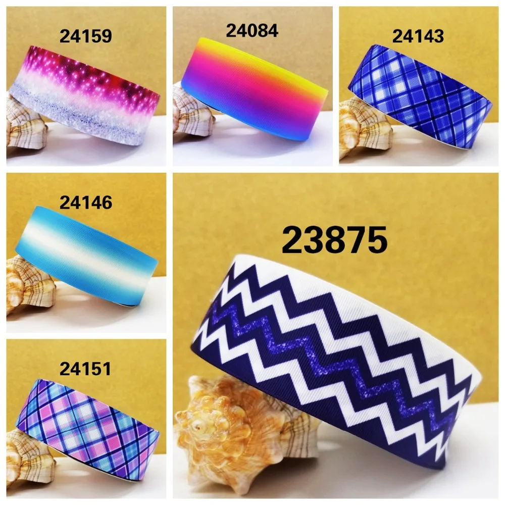 

Free shipping 50 yard per size ombre ribbon printed grosgrain ribbon 24159