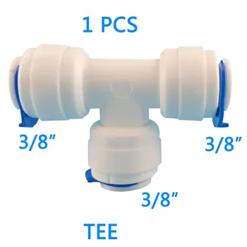 

1PCS 3/8" 3-Way Union Tee Tube Quick Connect Fit for RO system Water Filter Connector Fittings T tipy fast joint free shipping