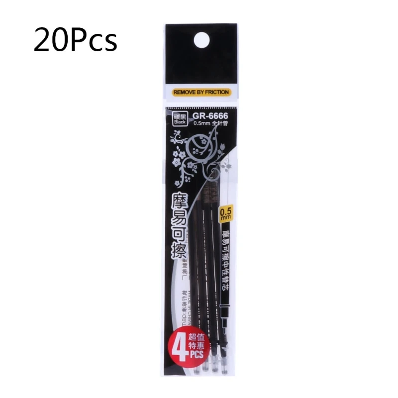 

20Pcs Erasable Pen Refills Blue and Black Ink A Magical Writing Gel Pen Refills Office School Stationery