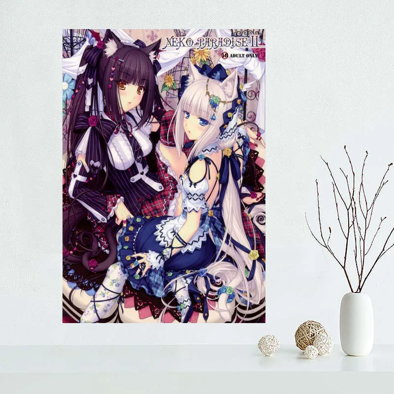 Новое поступление 2018 г. постер на холсте NEKOPARA заказ для домашнего декора тканевый