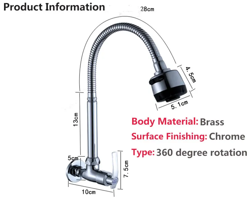 Кухонный кран только для холодной воды настенный латунный складной расширительный кухонный кран для раковины многофункциональный Душ Краны для стиральных машин