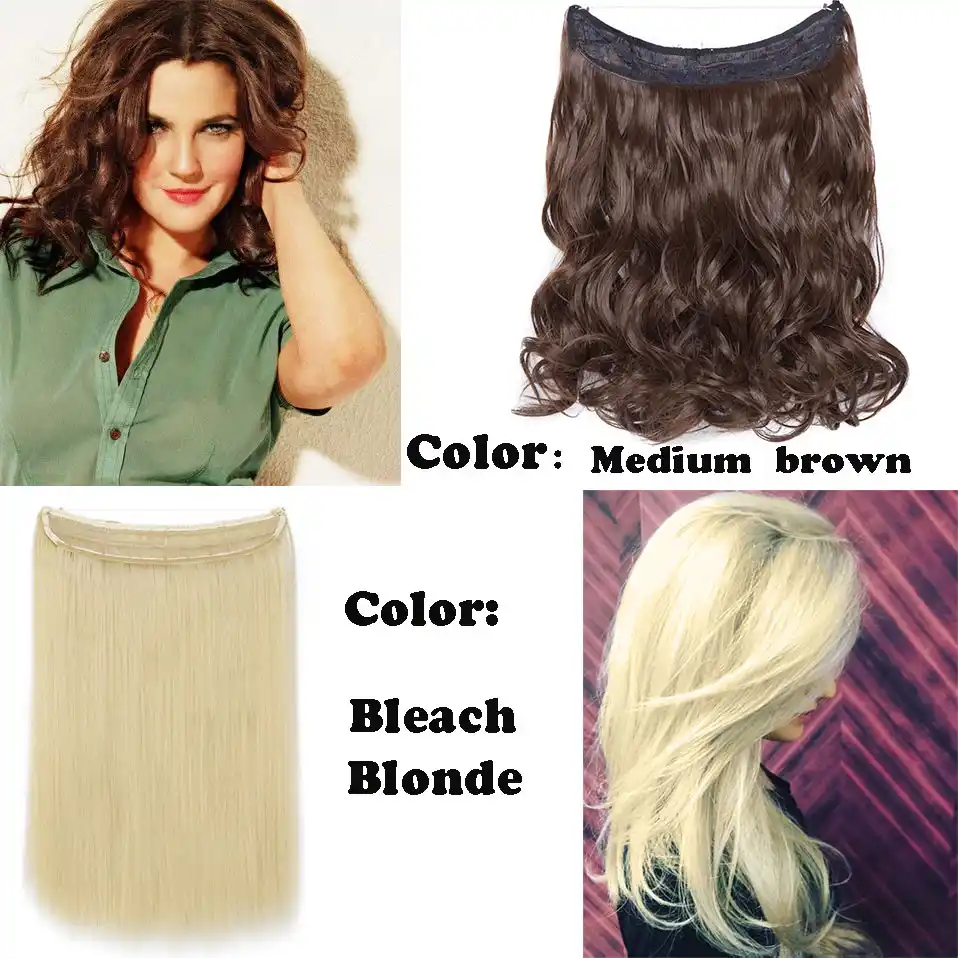 Snoilite 16 Inches Short Wavy Invisible Wire No Clips In Hair
