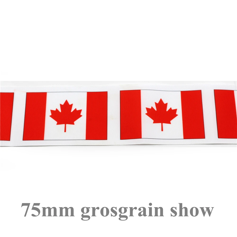 Buy 6 75mm 1th Of July Canada Flag Printed Grosgrain