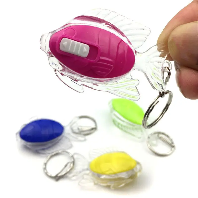 

5pcs Mini Fish LED Luminous Keychain Kids Gift Gadgets Bag Pendant Transparent ABS Toy Light-Up