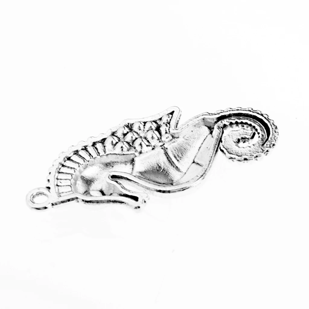 10 Pieces Sea Horse Antique Charms Pendant 3.5x1.7cm for Necklace Bag Dangle DIY Findings Craft Keyring
