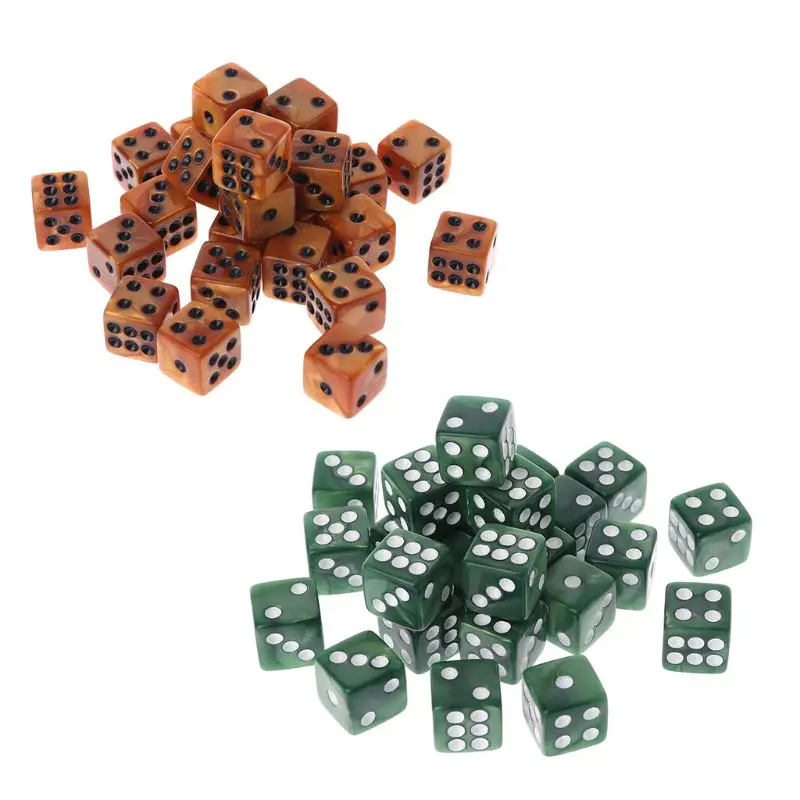 25 Pcs/Set Game Dice Number 12 Square Stripe Creative Dices Party Club Games Lover Gifts For D & D Dungeon Desktop Table Games