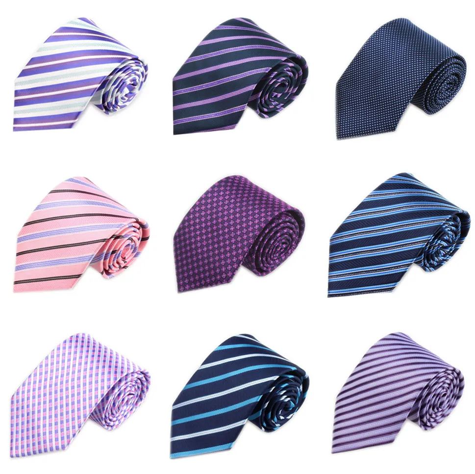 Striped Gravatas For Men Slim Plaid Jacquard Woven Neckties Wedding