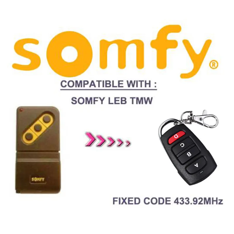 

2pcs Universal Fixed Remote Duplicator SOMFY LEB TMW 433.92MHz