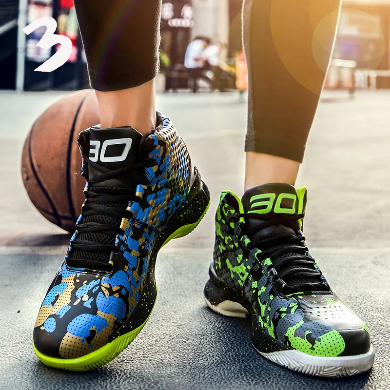 

JYRhenium 2018 Winter New Color Matching Men Basketball Shoes Men High-top Sports Non-slip Athletic Men Sneakers Big Size 39-45