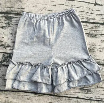 

Best selling multi color baby clothes cotton icing ruffle shorts infant kids double ruffled pants