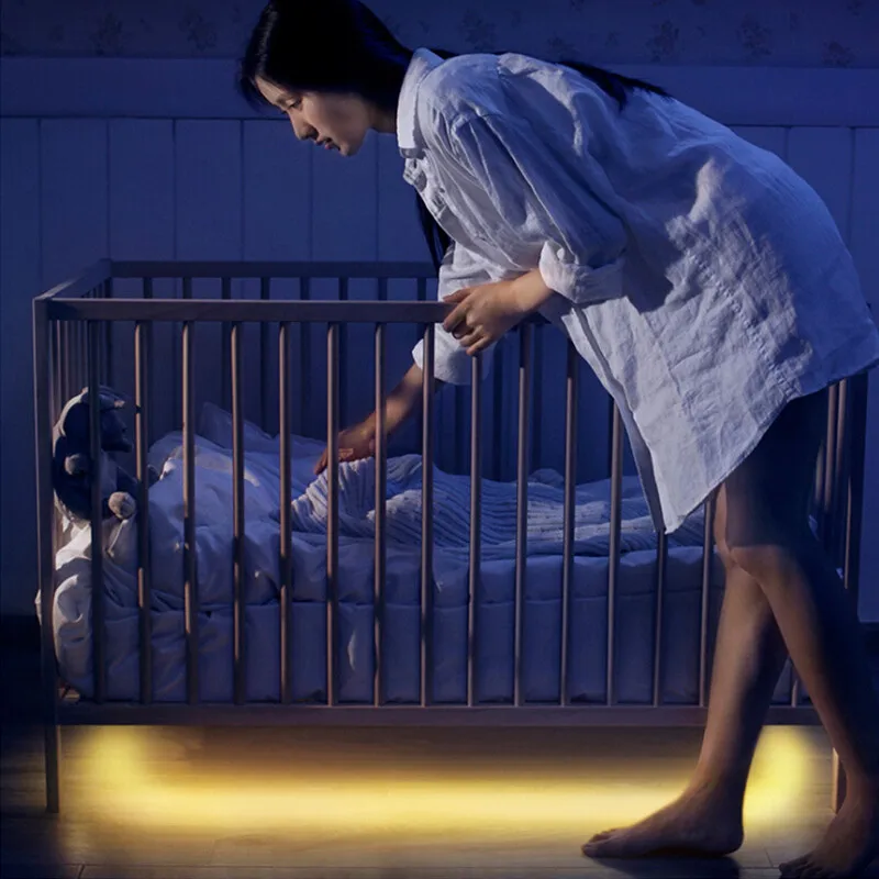 LED 야간 조명 스트립 스마트 턴 오프 fita 드 led luz 방수 SMD2835 bandeau led 침실 pir 모션 센서 LED 스트립 빛