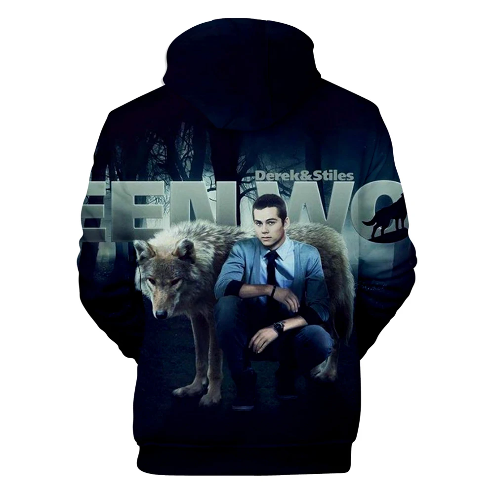 Fashion Teen Wolf Hoodies Derekhale 3D Print Sweatshirts Teen Wolf Men/Women Black Unisex Tops 4XL