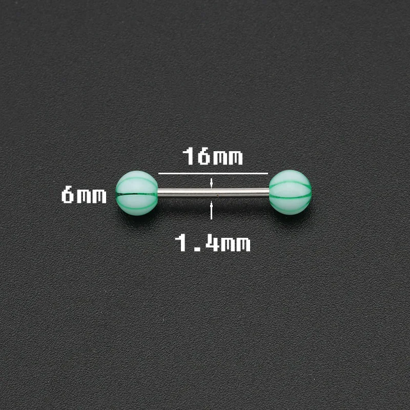 50 шт разноцветные штанга для языка Пирсинг-штанга для языка кольца для пирсинга ювелирные изделия 1,4 мм x 16 мм из нержавеющей стали анти-аллергические оптовые дешевые