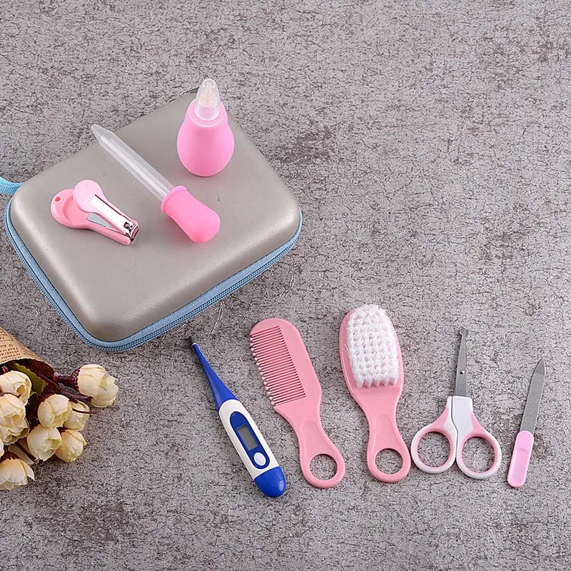8Pcs Baby Grooming Health Care Manicure Set Baby Nail Care Practical Clipper Trimmer Convenient Daily Hair Brush Kits
