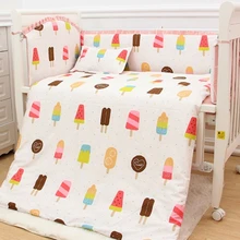 Промо-акция! Комплект из 9 предметов, детские кроватки, детская кроватка для маленьких мальчиков, набор для детской кроватки с рисунком, 4 бампера/простыни/подушки/пододеяльника