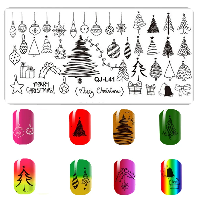 

12 pcs Nail Christmas Stamping Plates Series Pattern Nail Art Stamp Stamping Template Image Plate Stencil Nails Tool