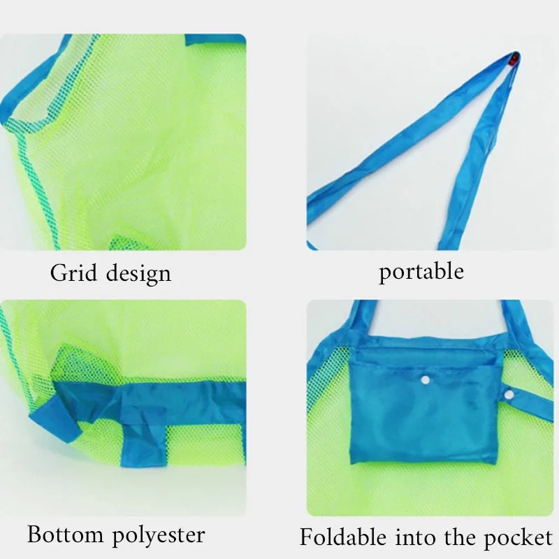 Lady's hand outdoor swimming bag Portable Beach Bag Foldable mesh swim bag Beach toy storage Grid fast filtering package B1 Lady's hand outdoor swimming bag Portable Beach Bag Foldable mesh swim bag Beach toy storage Grid fast filtering package B1