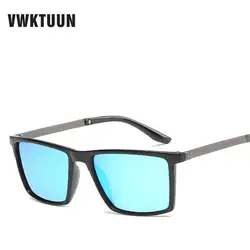 VWKTUUN поляризационные мужские солнцезащитные очки зеркальные негабаритные черные квадратный шуруповёрт рыболовные Солнцезащитные очки