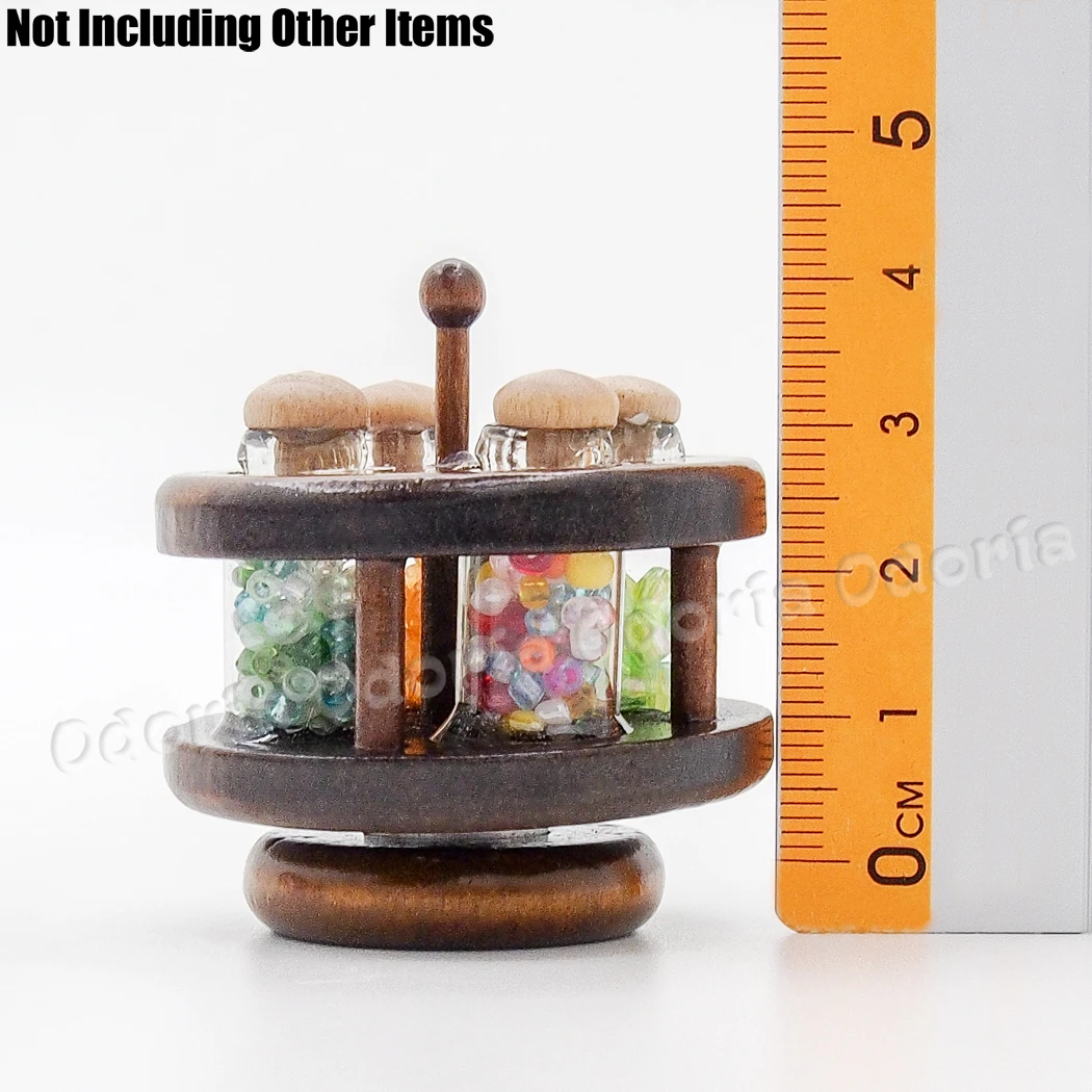 Odoria 1:12 миниатюрный круглый деревянный стеллаж для специй полка кукольный домик кухонные аксессуары