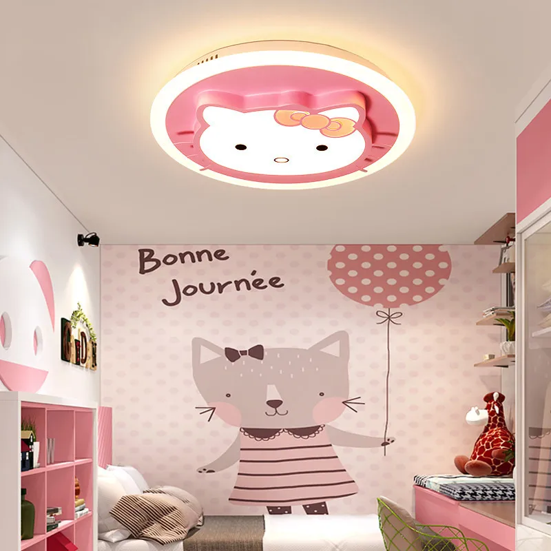 

Creative cute cartoon kitty cat LED ceiling lamp fixture modern for girl bedroom Children's room nursery schools study room E27
