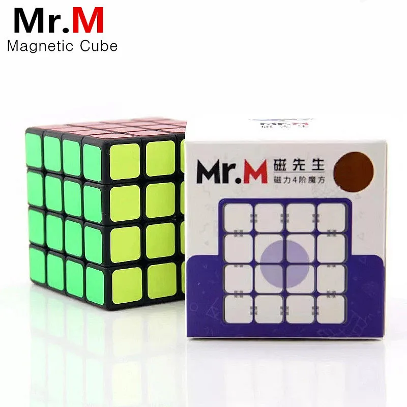 

New Shengshou sengso Mr.M 4x4x4 Magnetic Magic Cube Black Professional Magnets Puzzle Speed Cubes Educational Toys For Children