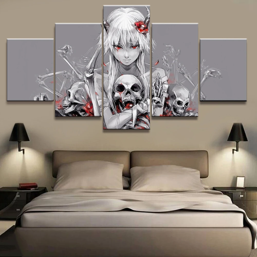 Картина на холсте настенные художественные постеры с 5 панелями аниме Mirai Nikki gasui
