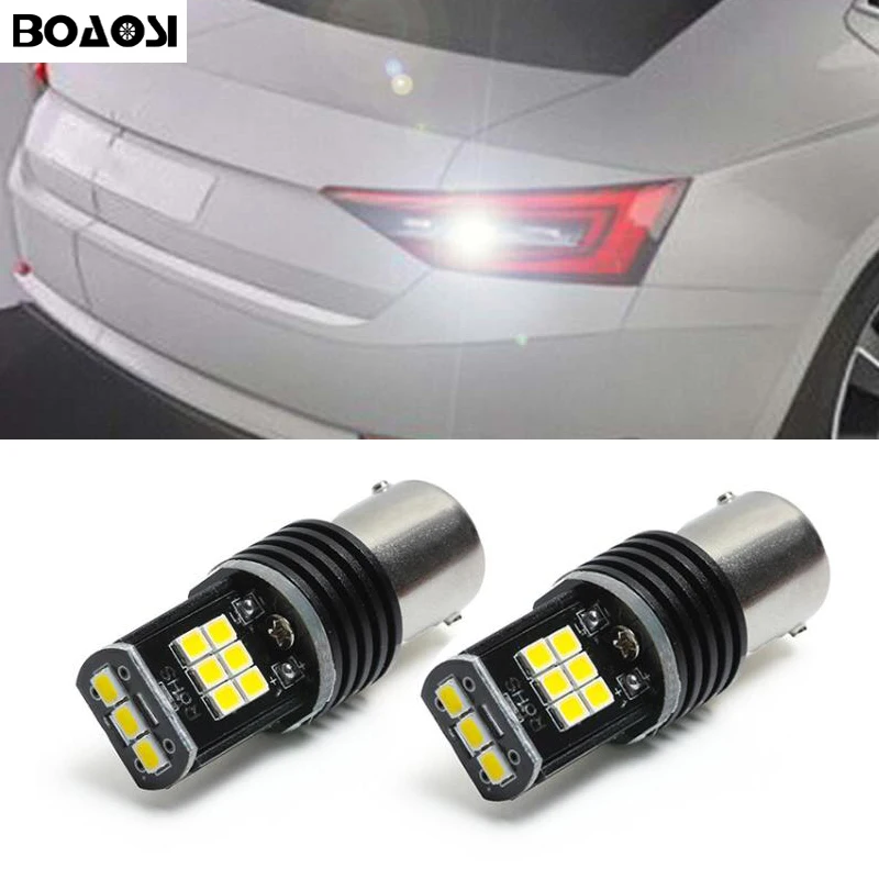 2x Автомобиль 1156 BA15S светодиодный 3030 SMD Резервная копия светильник лампы для Skoda Fabia