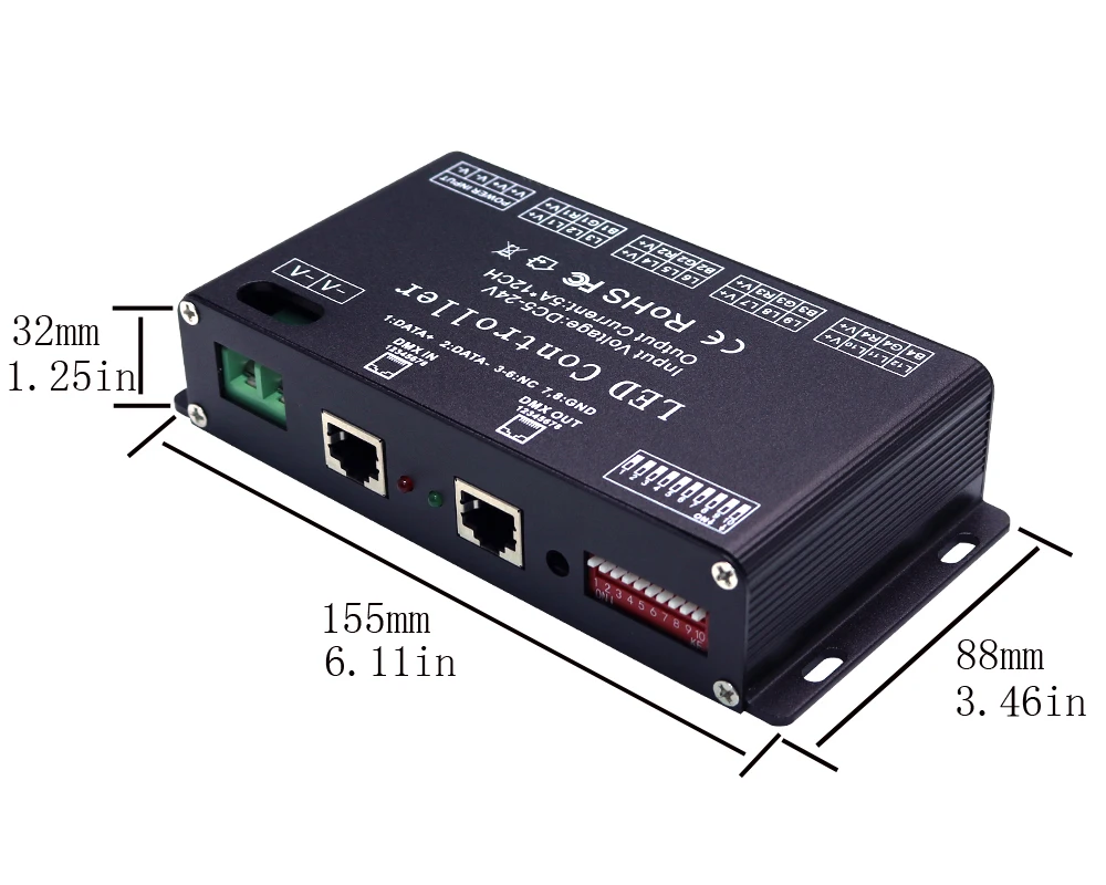LED Strip Decoder 5 Channel DMX Decoder With RDM - PWM Controller For ...