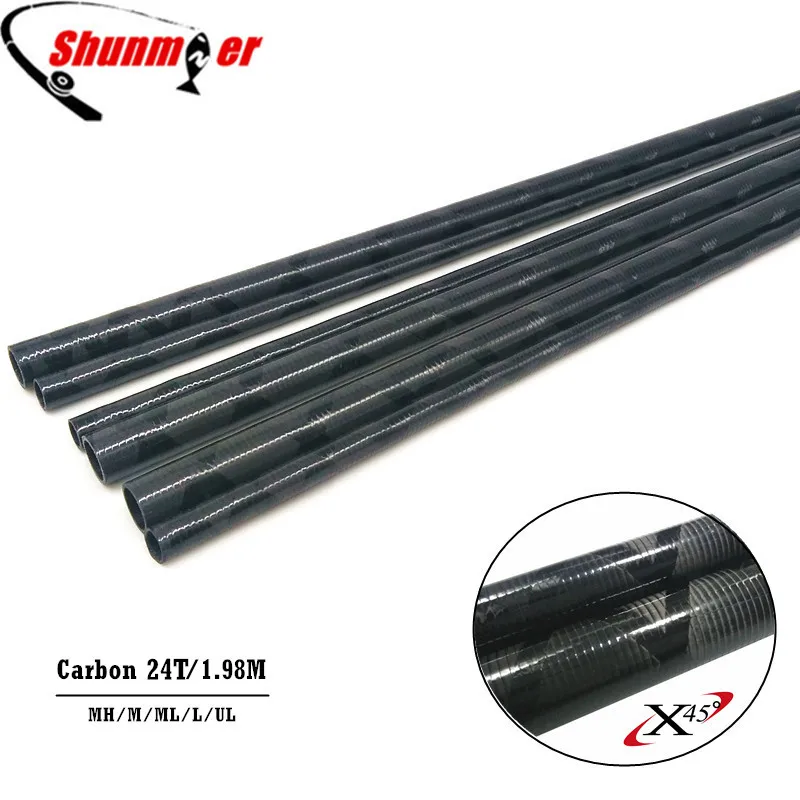 

SHUNMIER 2Set 1.98M 2Section UL/L/ML/M/MH 24T Fast Action Carbon Fishing Rod Blank DIY Pole Repair Olta Carbon Fiber Rod Pesca